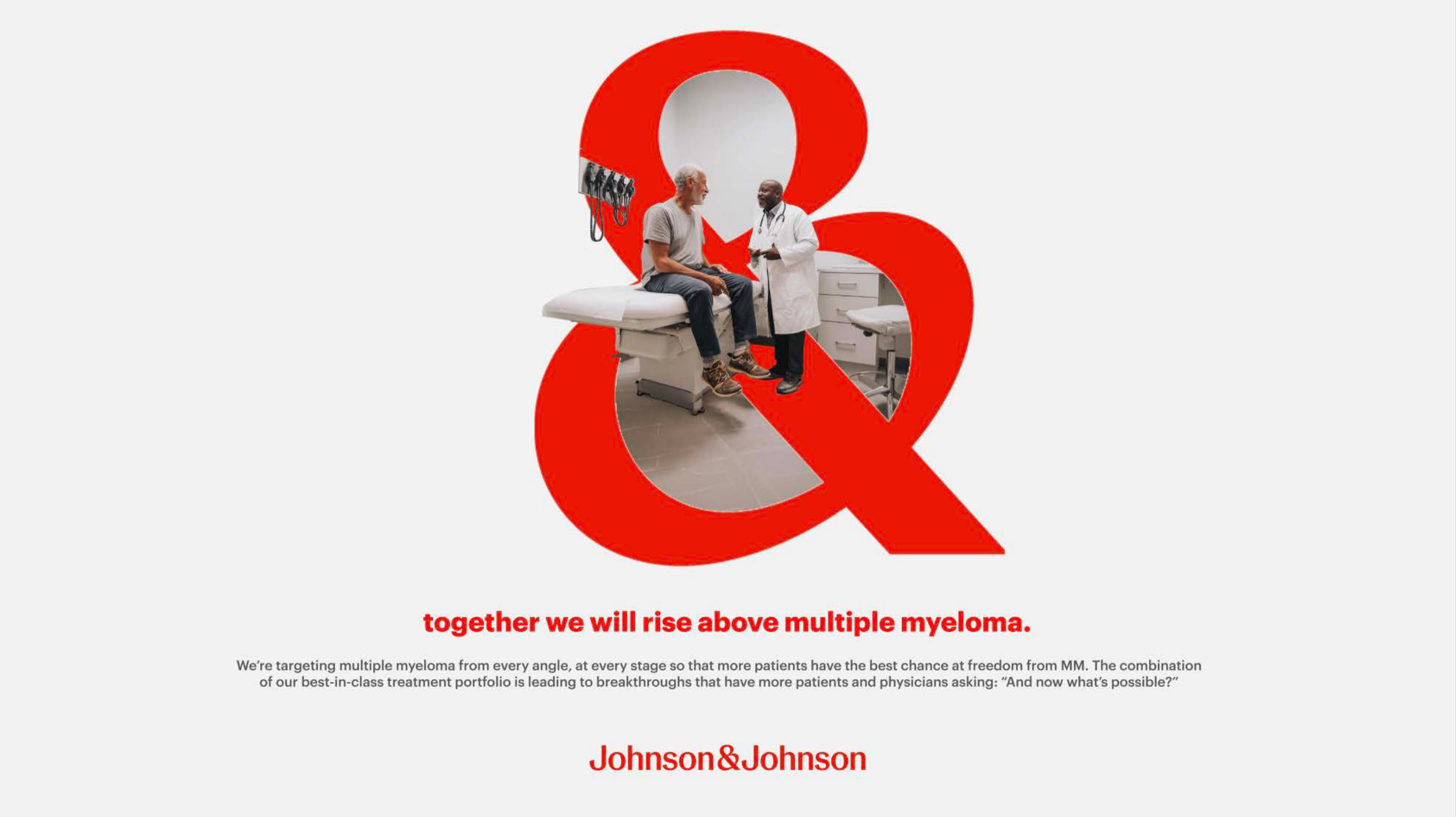 Johnson & Johnson multiple myeloma ad: together we will rise above multiple myeloma